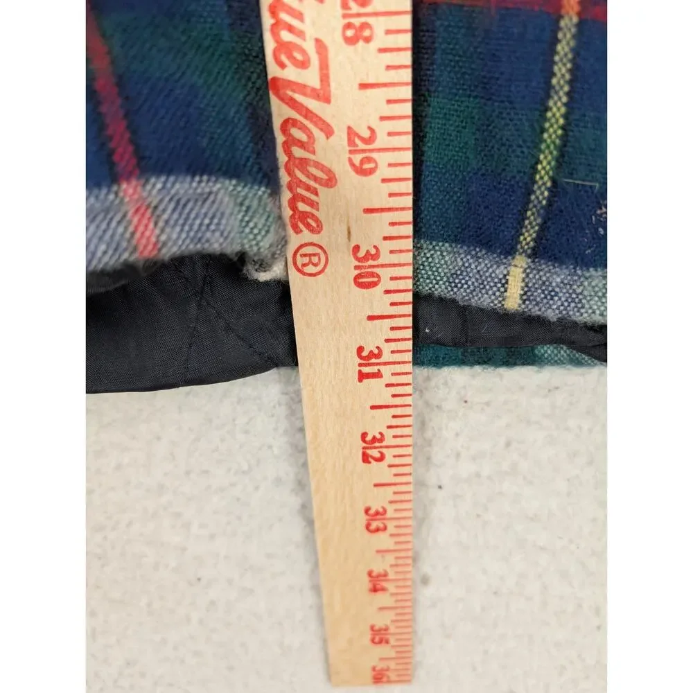 Vintage Northcrest Flannel Shacket Mens Medium Blue Wool Blend Quilted Lining